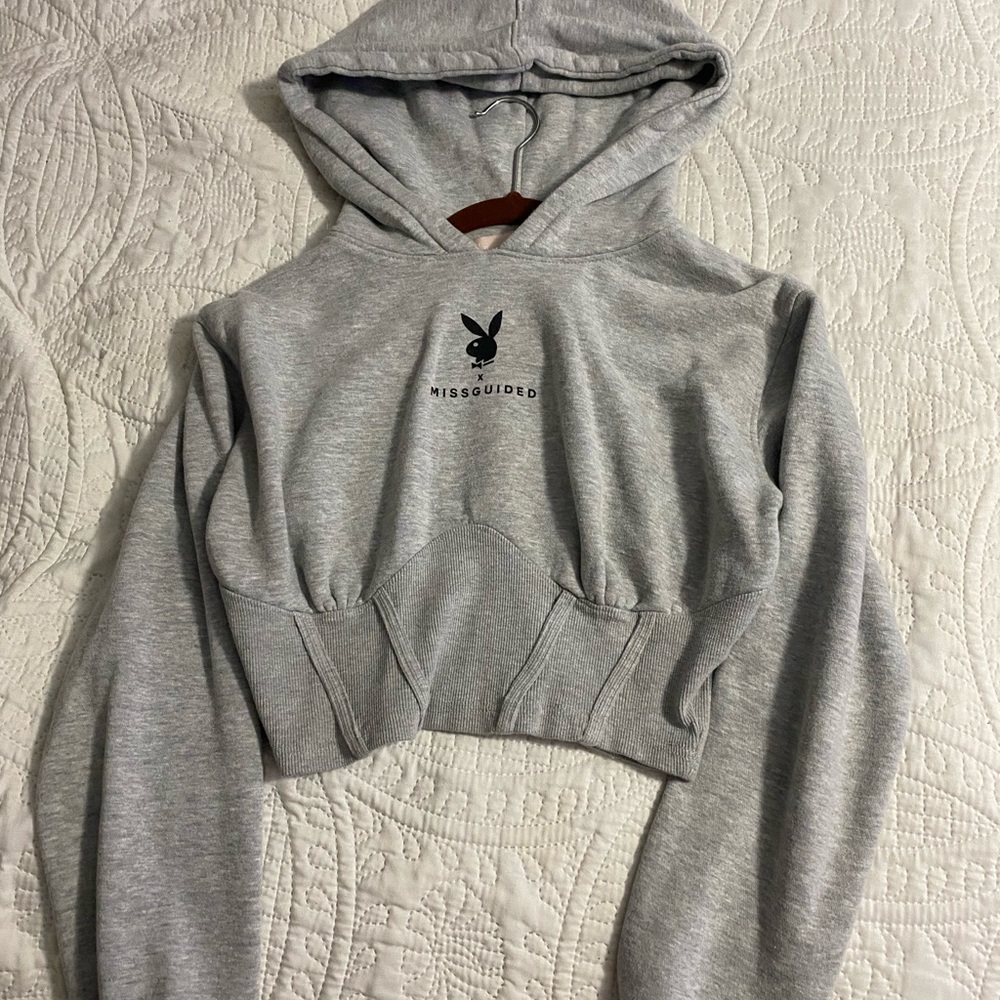 Playboy x Missguided Cropped Hoodie